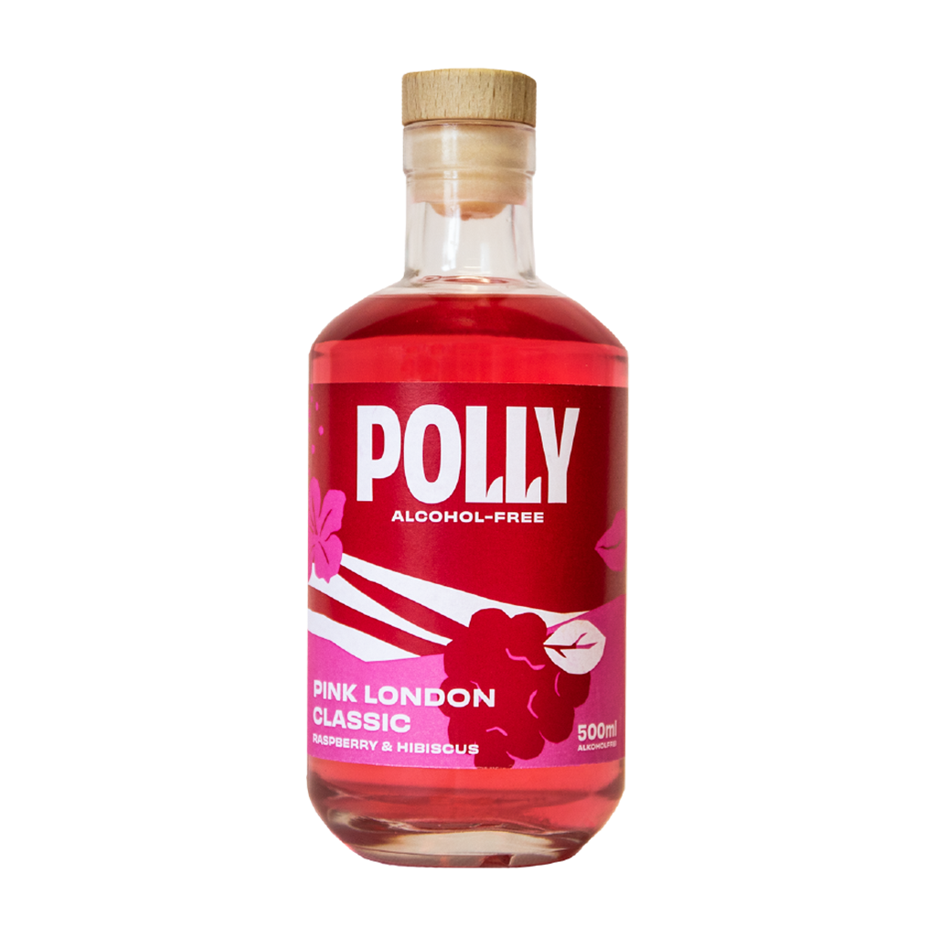 POLLY Pink London Classic alkoholfreier Pink-Gin in der 500ml Flasche
